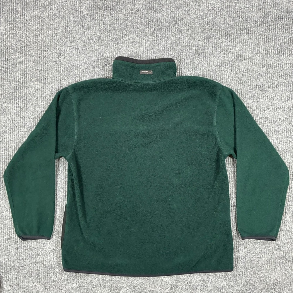 Eddie Bauer Polartec Mens Quarter Zip Fleece Pullover Size M Green Long Sleeve - Picture 2 of 8